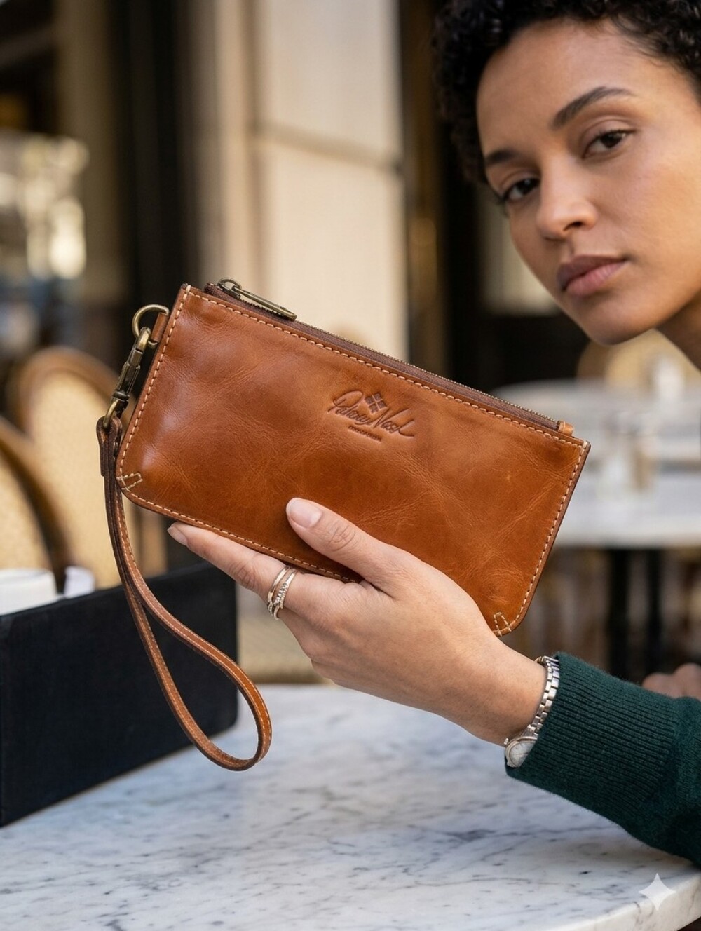 Patricia Nash St. Croce Wristlet Wallet Tan Italian Leather